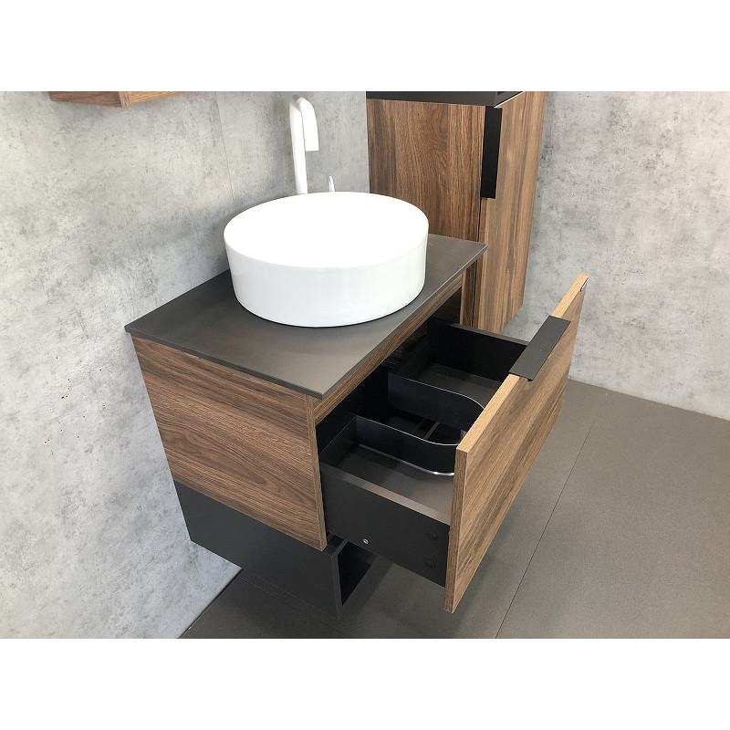 Тумба с раковиной подвесная дуб темный 60см Comforty 00-00001698CF