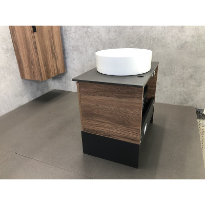 Тумба с раковиной подвесная дуб темный 60см Comforty 00-00001698CF