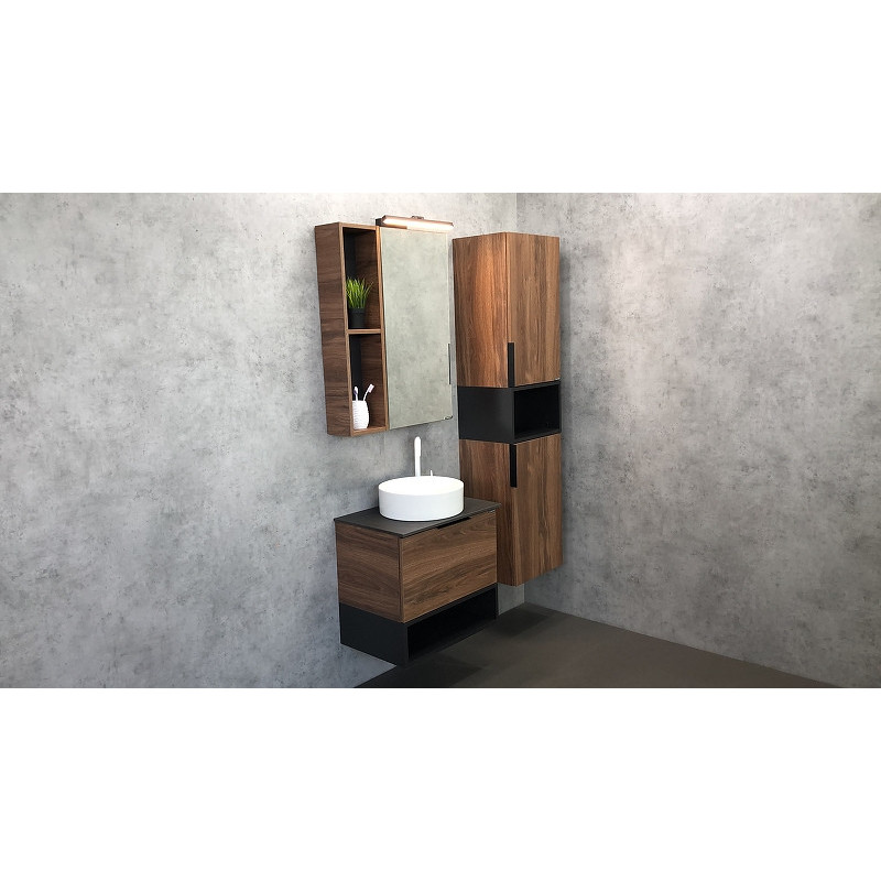Шкаф-пенал подвесной дуб темный 40см Comforty 00004151544CF