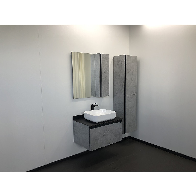 Зеркало-шкаф бетон светлый 75x80см Comforty 00004149063CF
