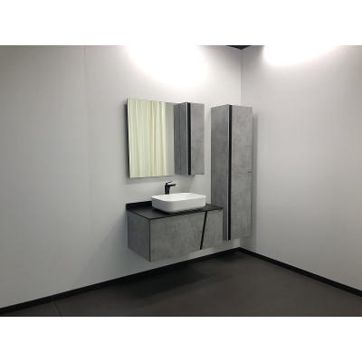 Зеркало-шкаф бетон светлый 88x80см Comforty 00004147981CF