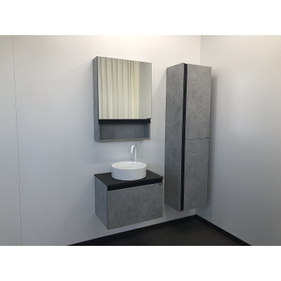 Тумба с раковиной подвесная бетон светлый 60см Comforty 00-00002782CF