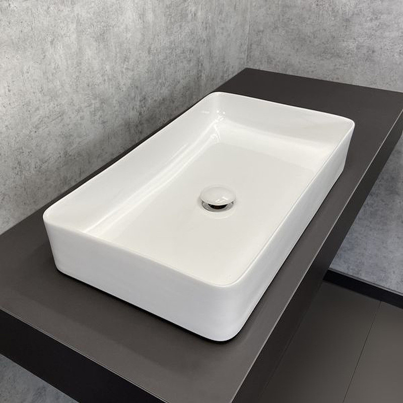 Тумба с раковиной подвесная бетон светлый 90см Comforty 00004149881CF