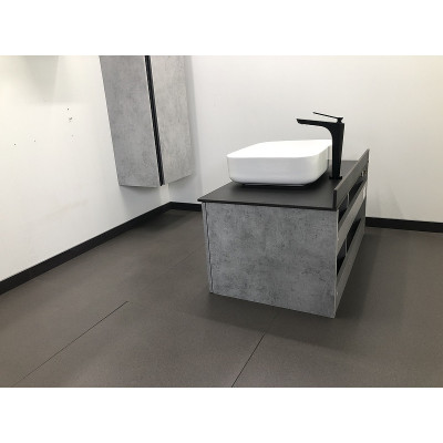 Тумба с раковиной подвесная бетон светлый 90см Comforty 00004147997CF