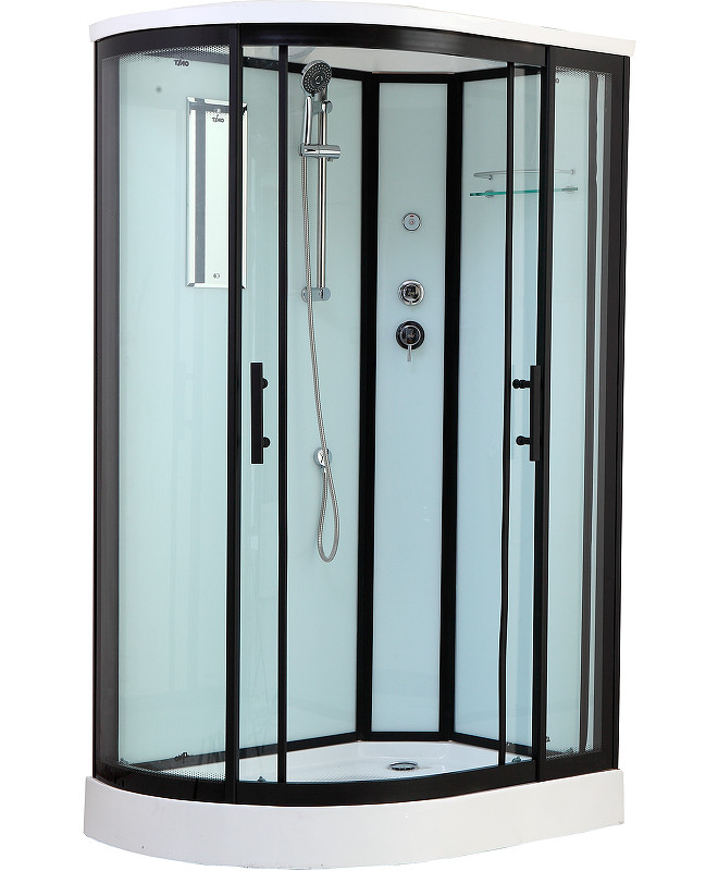 Душевая кабина правая 120х85х220см черная Timo T-6602 B R