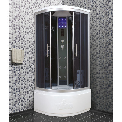 Душевая кабина 100х100х220см хром Timo T-1100