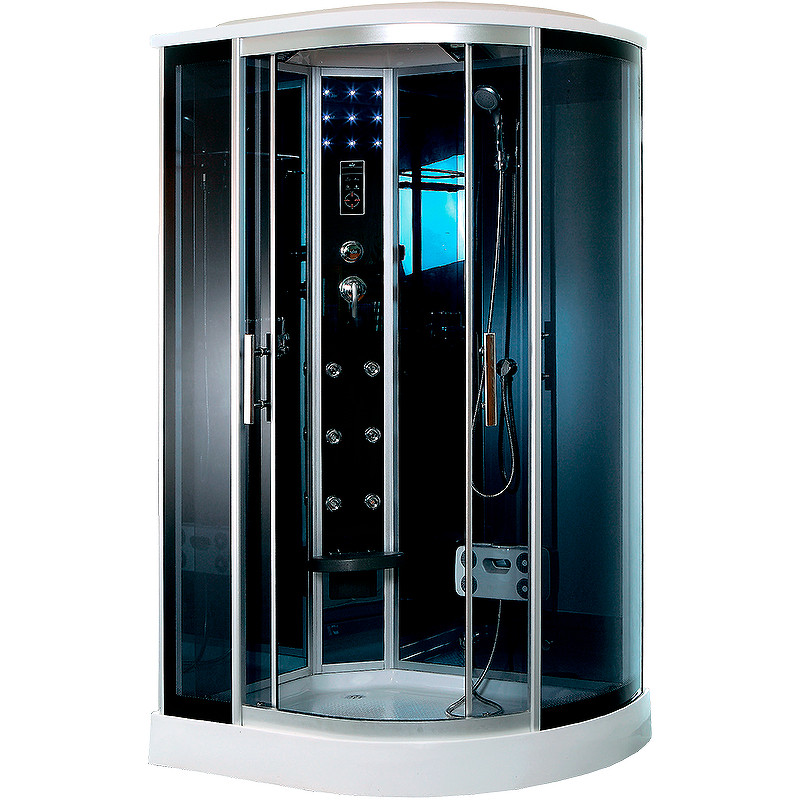 Душевая кабина левая 120х85х220см хром Timo T-1102 L