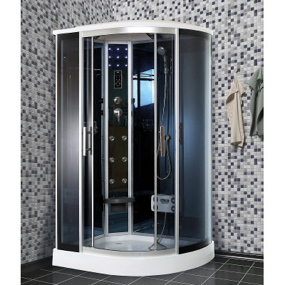 Душевая кабина левая 120х85х220см хром Timo T-1102 L