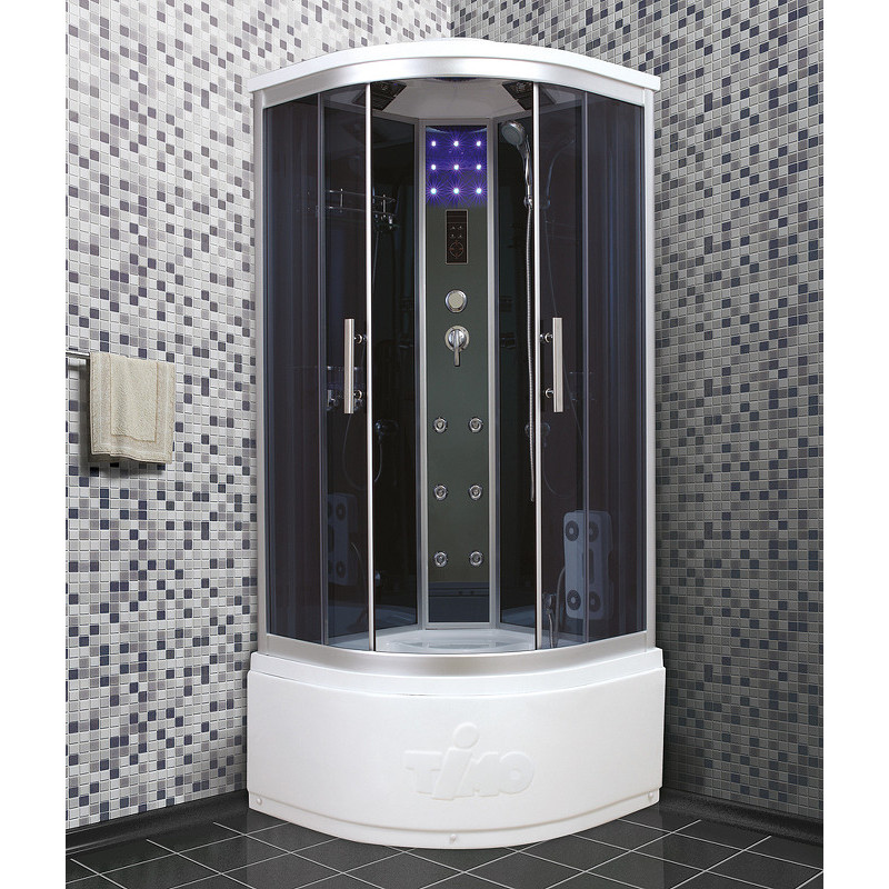 Душевая кабина 90х90х220см хром Timo T-1190