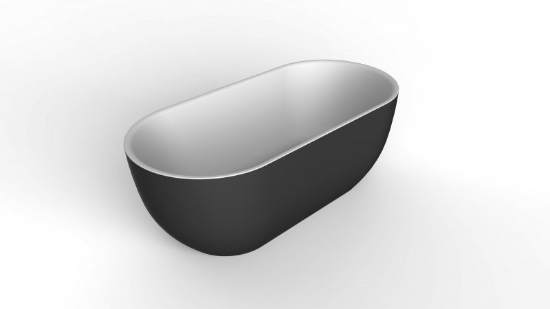 Ванна 170x80х60см Belbagno BB70-1700-800-W/NM отдельностоящая акриловая, черный матовый