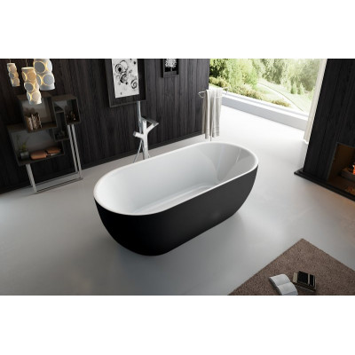 Ванна 170x80х60см Belbagno BB70-1700-800-W/NM отдельностоящая акриловая, черный матовый