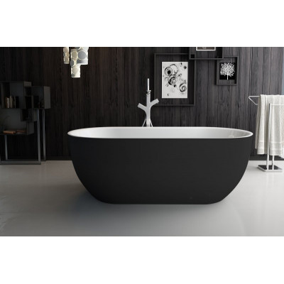 Ванна 170x80х60см Belbagno BB70-1700-800-W/NM отдельностоящая акриловая, черный матовый