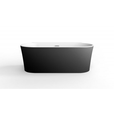 Ванна 170x80х60см Belbagno BB409-1700-800-W/NM пристенная акриловая, черный матовый