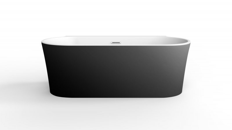 Ванна 170x80х60см Belbagno BB409-1700-800-W/NM пристенная акриловая, черный матовый