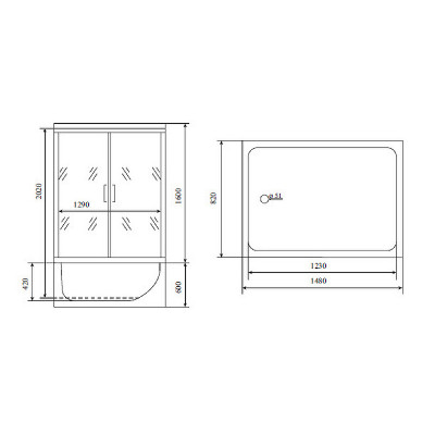 Душевая кабина 168х90х220см хром Timo TL-1506