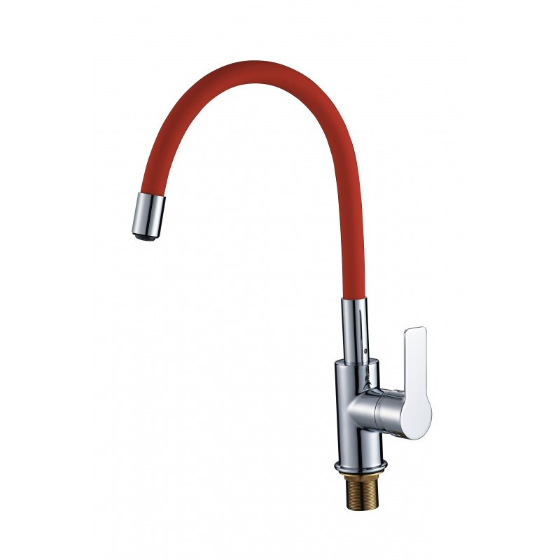 Смеситель для кухни красный Zollen Rhein RH77812731 с гибким изливом
