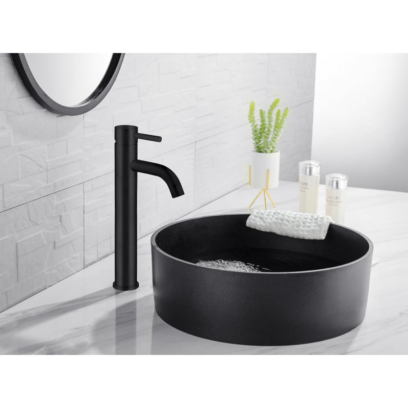 Смеситель для раковины черный Abber Wasser Kreis AF8111B
