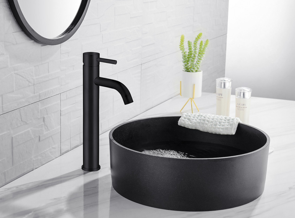 Смеситель для раковины черный Abber Wasser Kreis AF8111B
