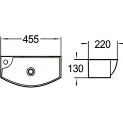 Подвесная раковина левая черная 40х20x12см SantiLine SL-2013LMB