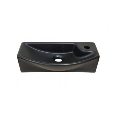 Подвесная раковина левая черная 40х20x12см SantiLine SL-2013LMB