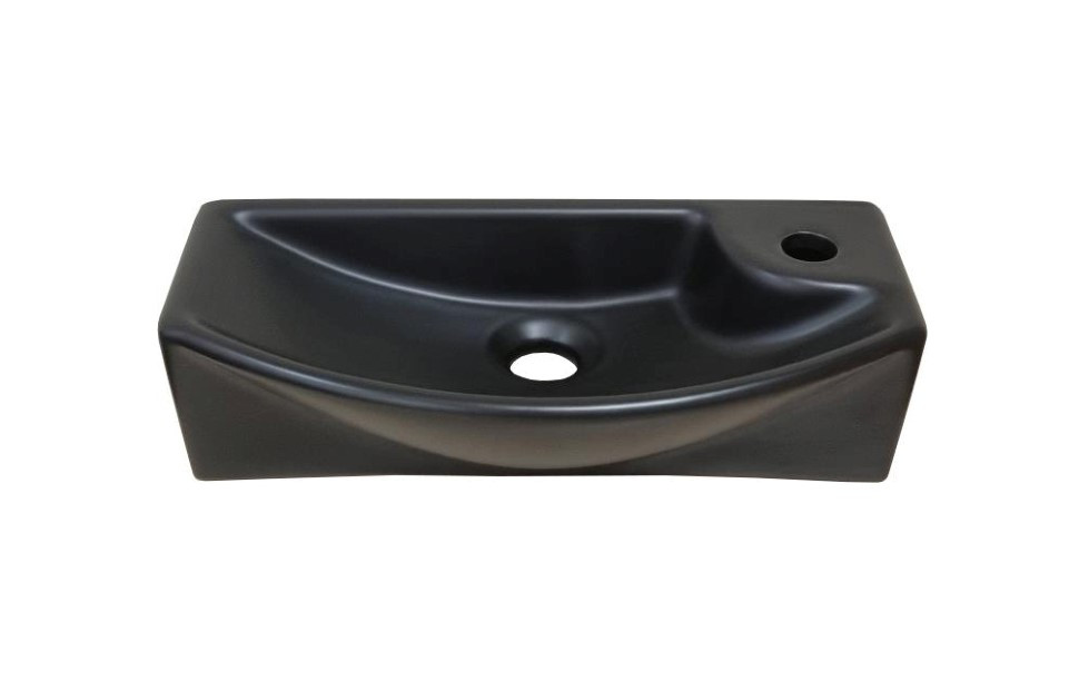 Подвесная раковина левая черная 40х20x12см SantiLine SL-2013LMB