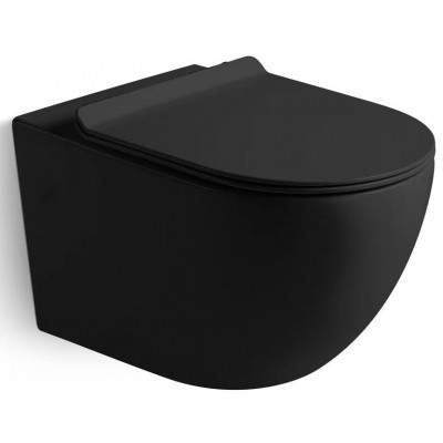 Унитаз подвесной 36.5х55х39.5см черный SantiLine SL-5002MB