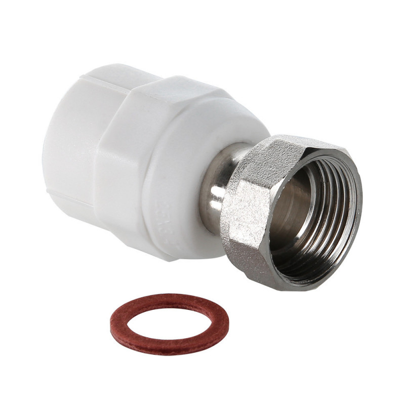 Муфта PPR белая с накидной гайкой 20 х 1/2" VALTEC VTp.708.0.02004