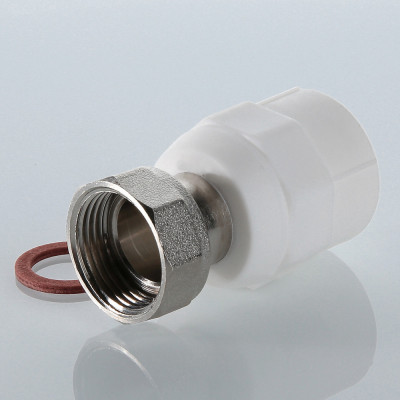 Муфта PPR белая с накидной гайкой 20 х 1/2" VALTEC VTp.708.0.02004