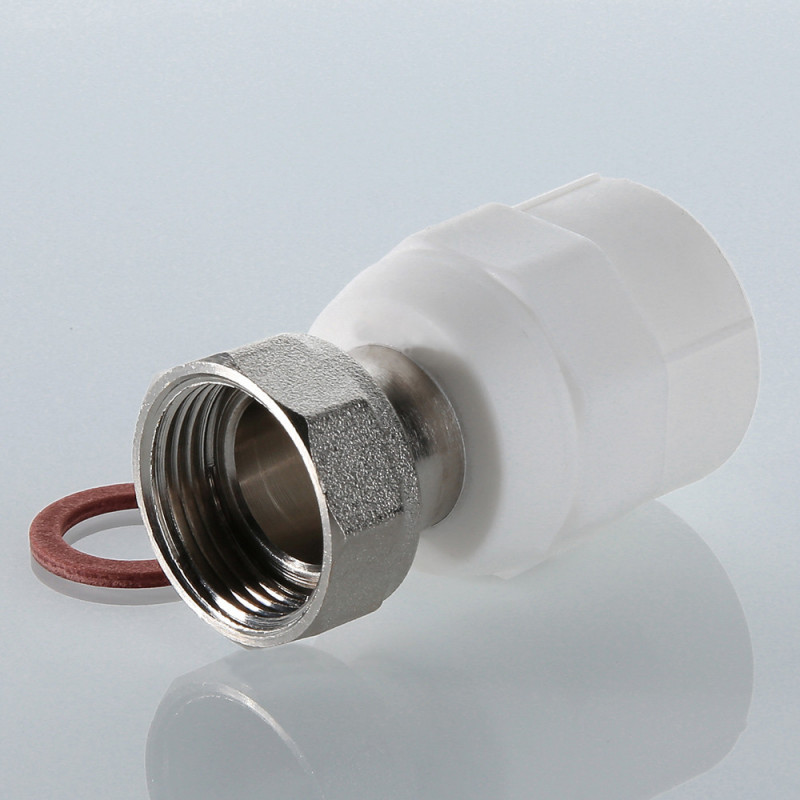 Муфта PPR белая с накидной гайкой 20 х 1/2" VALTEC VTp.708.0.02004