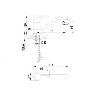 Смеситель Lemark для кухни с поворотным изливом, Advance  LM1204C