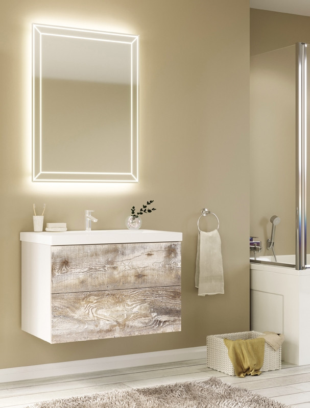 Зеркало с подсветкой белое 70x90см Marka One У52205