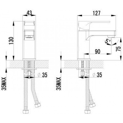 Смеситель для умывальника монолитный Grace LM1506C Lemark