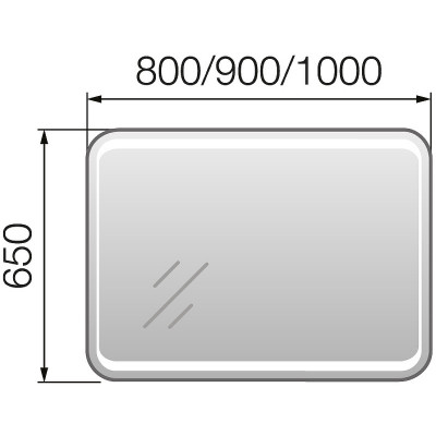 Зеркало с подсветкой белое 90x65см Marka One У72594