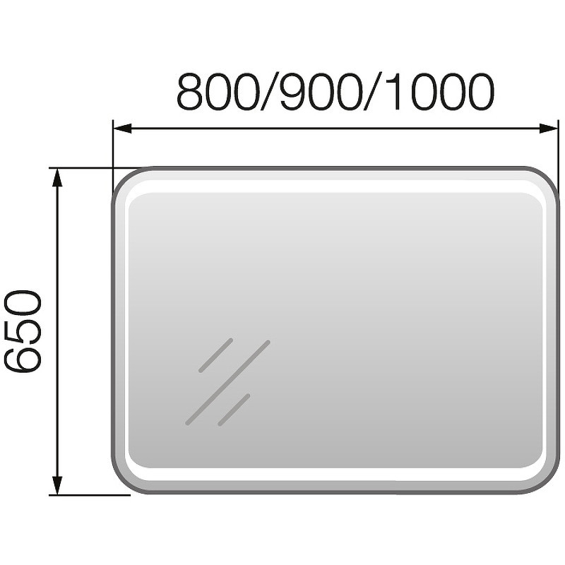 Зеркало с подсветкой белое 90x65см Marka One У72594