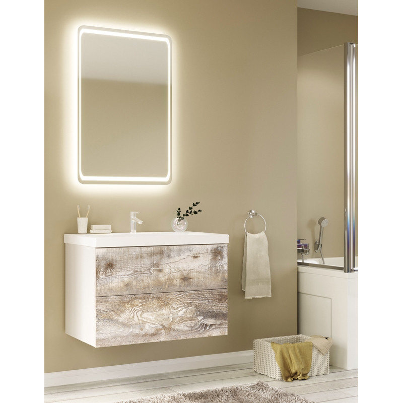 Зеркало с подсветкой белое 60x90см Marka One У52209
