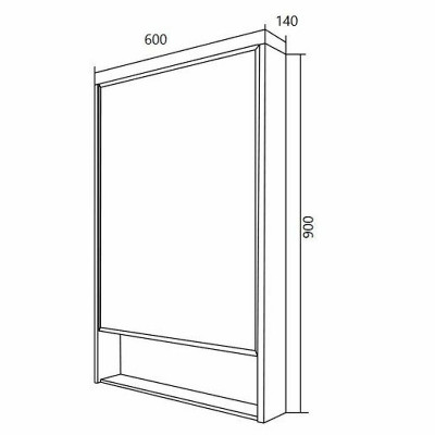 Зеркало-шкаф дуб сонома 60x90см 1Marka У84861