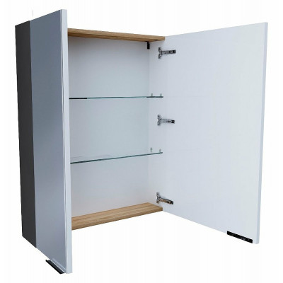 Зеркало-шкаф графит 60x80см 1Marka У92541