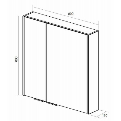 Зеркало-шкаф графит 80x80см 1Marka У92543