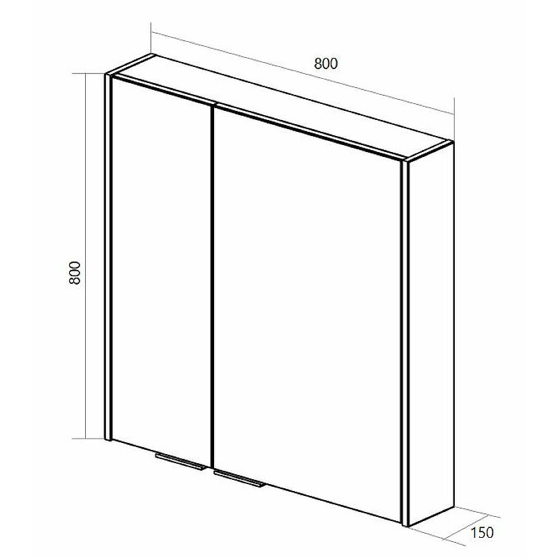 Зеркало-шкаф графит 80x80см 1Marka У92543
