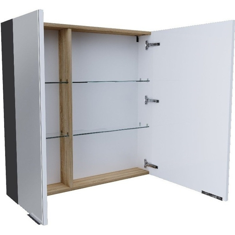 Зеркало-шкаф графит 80x80см 1Marka У92543
