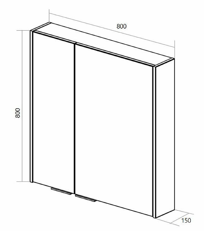 Зеркало-шкаф белое 80x80см 1Marka У92513