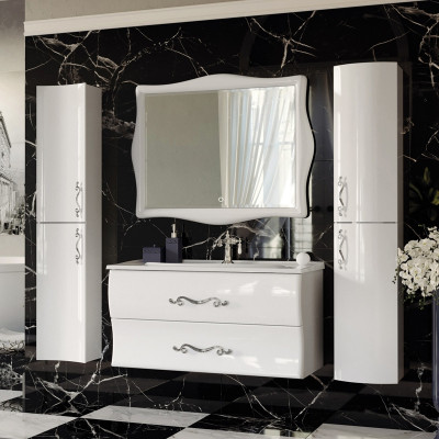 Шкаф-пенал подвесной белый 30см Aima Design Amethyst У51086