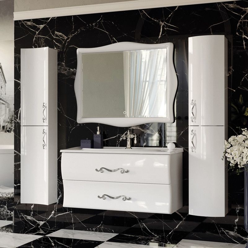 Шкаф-пенал подвесной белый 30см Aima Design Amethyst У51086