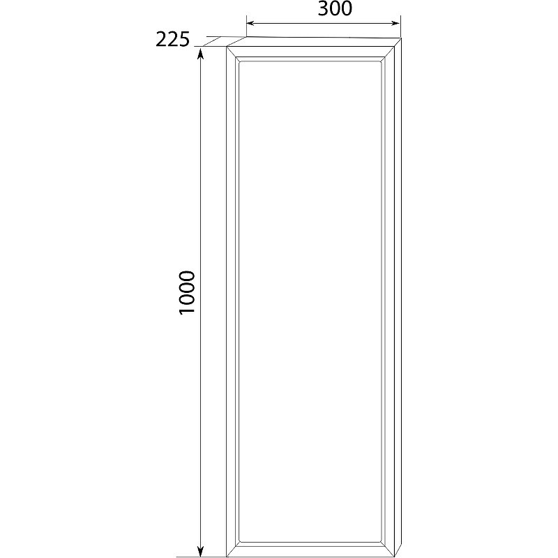 Шкаф-пенал подвесной черно-белый 30x100см 1Marka У73210