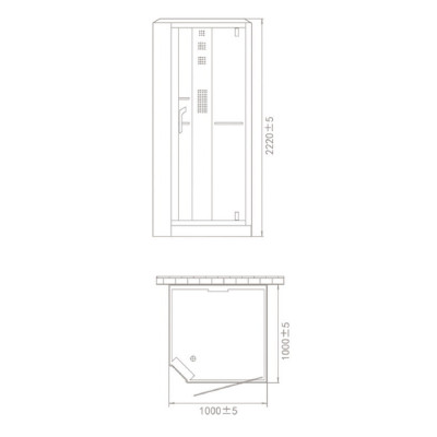 Душевая кабина 100х100см с паром, ORANS SR-89101LS BLACK