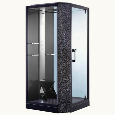Душевая кабина 100х100см с паром, ORANS SR-89101RS BLACK