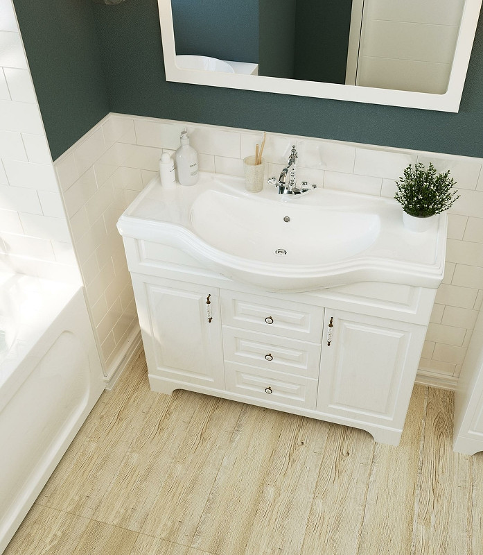 Тумба под раковину напольная белая 81х85см 1Marka У94490