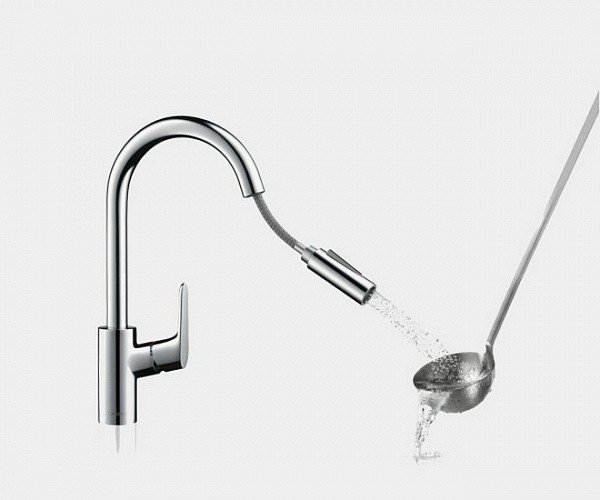 Смеситель Hansgrohe Focus для кухонной мойки с выдвижным душем 31815000, хром
