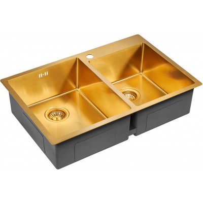 Мойка из нержавеющей стали 78х51х20см золото Paulmark PM237851-BG