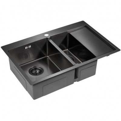 Мойка из нержавеющей стали 78х51х20см вороненая сталь Paulmark PM227851-GML
